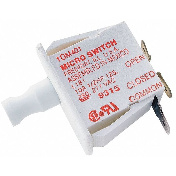 Interruptor de acción rápida montado en panel industrial Honeywell, con agarre para el dedo, actuador de émbolo, SPDT - 1DM401.
