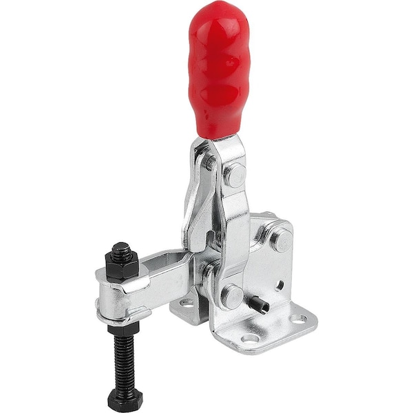 Kipp Toggle Clamp Vertical Std, Horizontal Foot F2=1000, Adjustable Clamping Spind M05X35, Steel Electro - K1255.001000