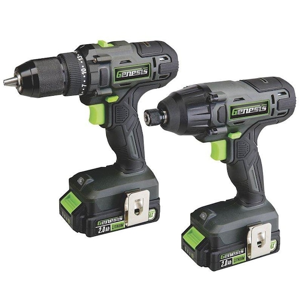 Richpower Genesis G20 Max Drill/Impact Driver Combo Kit, Battery Included, 2 Ah, 20 V, Lithium-Ion - GL20DIDKB2