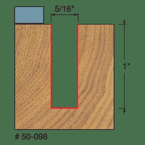Freud Top Bearing Flush Trim Bit, 5/16" dia. - 50-098