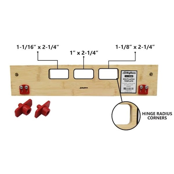 Big Horn Multi-Latch Template - 1" X 2-1/4", 1-1/16" X 2-1/4" Or 1-1/8" X 2-1/4" Deadbolt - ML-300 - 70160