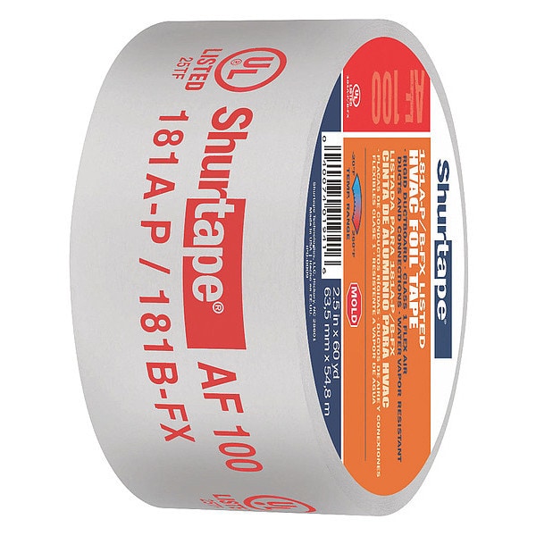 Cinta de aluminio Shurtape, 2-1/2 pulg. x 60 yardas, plata - AF 100
