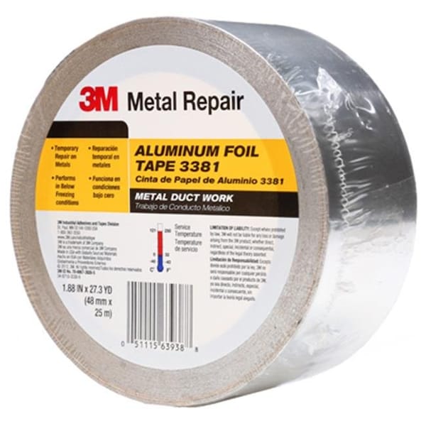 Cinta de aluminio; Plateado - 204453 de 1.88 in. x 50 yd. de la empresa 3M 3M Company 3381