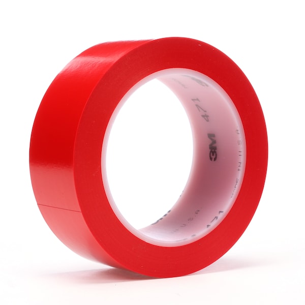 Cinta de vinilo 3M, roja, 3"x36 yd, 5.2 mil, paquete de 12 - 471 181
