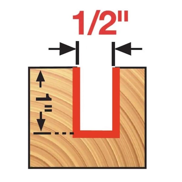 Diablo Diablo 1/2 in. D X 2-1/8 in. L Carbide Double Flute Straight Router Bit - DR04132