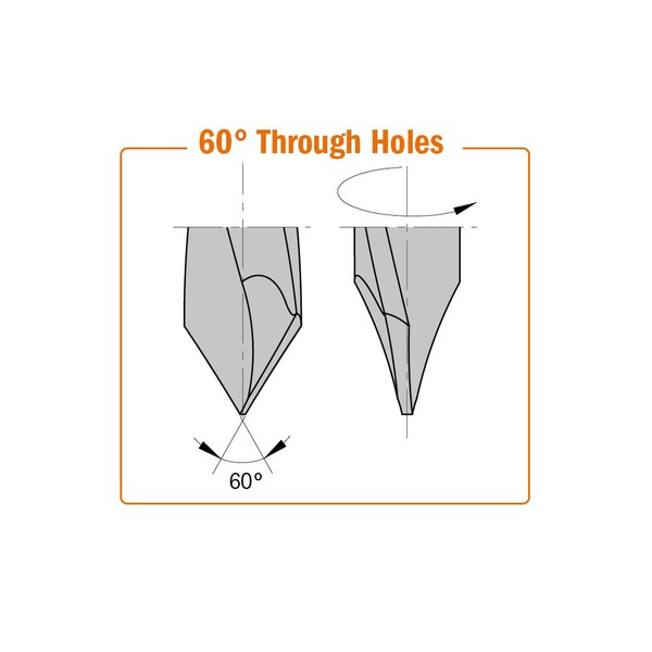 Cmt Dwl Drill For Thrgh Hole, 12mm dia., Rght - 314.120.11