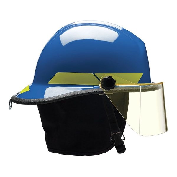 Bullard Fire Helmet, Fiberglass, 6-Point Sure-Lock(R) Ratchet, Blue, Fits Hat Size 6-1/2 to 8 , Modern - FXSBL