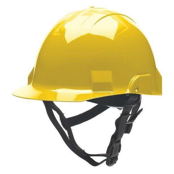 Bullard Fire/Rescue Helmet, Thermoplastic, Standard Sure-Lock(R) Ratchet Headband, Yellow, , Front Brim - A2YLS