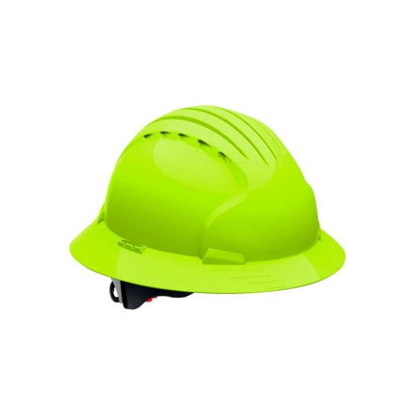 Pip Evolution Deluxe 6161 Full Brim Hard Hat HDPE Shell, 6-Pt Polyester Suspension, Neon Yellow - 280-EV6161-LY