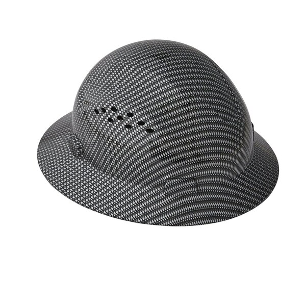 Jackson Safety Vented, 370 Speed Dial™ Ratcheting Headgear, Carbon Fiber - Silver - 20620