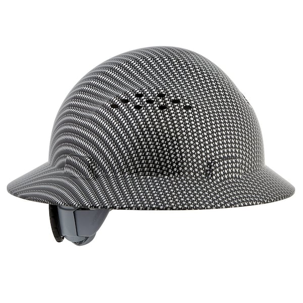 Jackson Safety Vented, 370 Speed Dial™ Ratcheting Headgear, Carbon Fiber - Silver - 20620