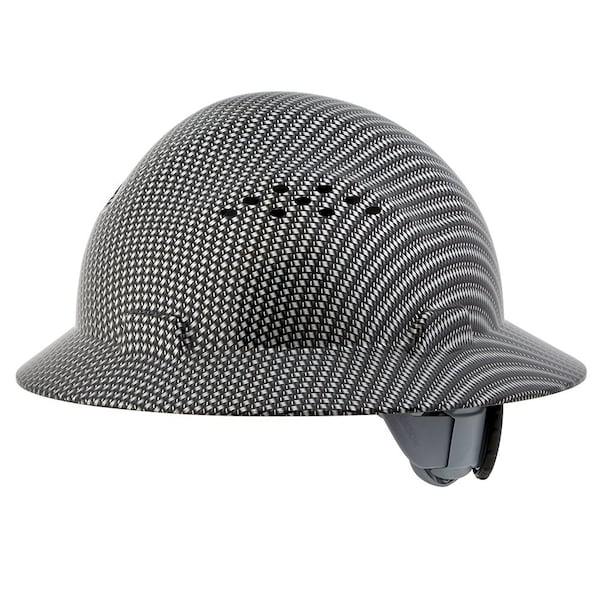 Jackson Safety Vented, 370 Speed Dial™ Ratcheting Headgear, Carbon Fiber - Silver - 20620
