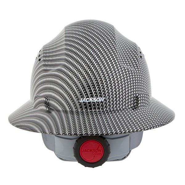 Jackson Safety Vented, 370 Speed Dial™ Ratcheting Headgear, Carbon Fiber - Silver - 20620