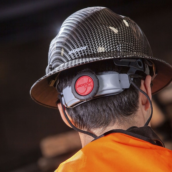 Jackson Safety Non-Vented, 370 Speed Dial™ Ratcheting Headgear, Carbon Fiber - Silver - 20600
