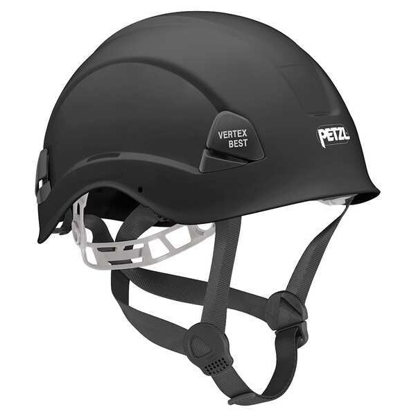 Petzl Rescue Helmet, ABS, 6-point Webbing, Black, Fits Hat Size 6-3/8 to 7-7/8 , Non-Vented with Slots - A10BNA