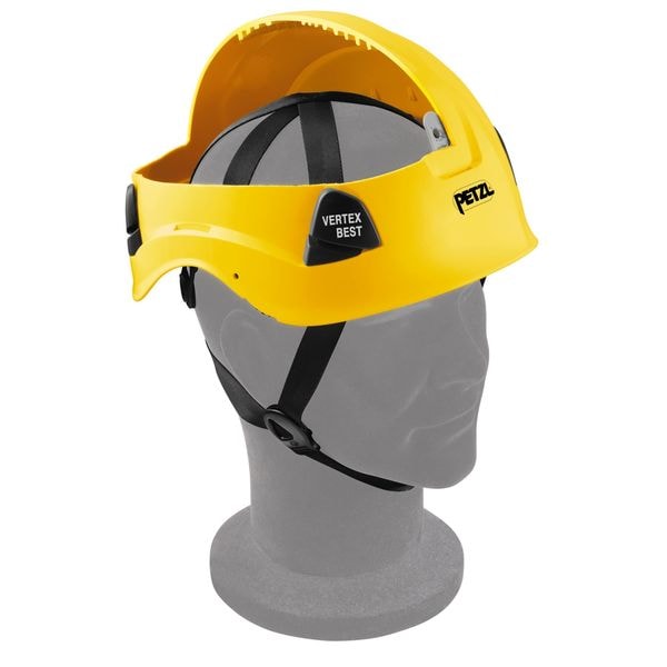Petzl Rescue Helmet, ABS, 6-point Webbing, Black, Fits Hat Size 6-3/8 to 7-7/8 , Non-Vented with Slots - A10BNA