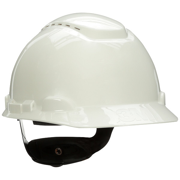 3M Hard Hat, HDPE, Pressure Diffusion Ratchet Suspension, White - 76242-NUV-H701VL