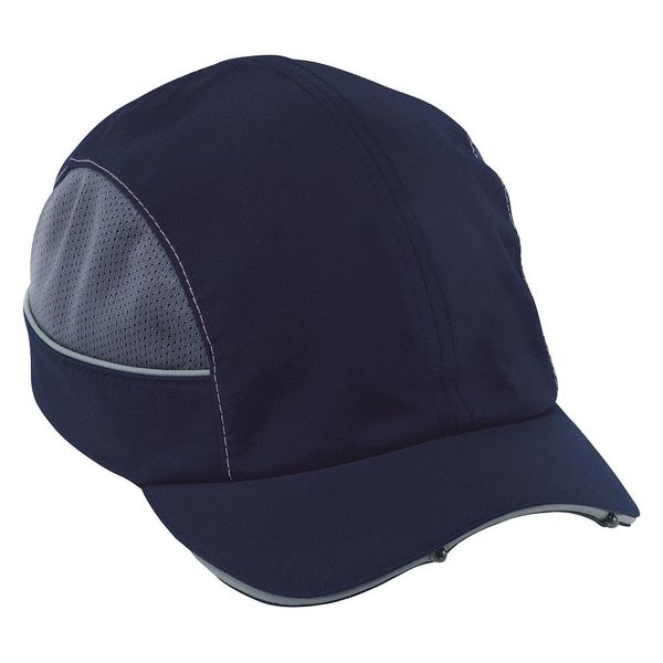 Ergodyne Bump Cap, Short Brim Baseball, ABS, Hook-and-Loop Suspension, Blue, Fits Hat Size One Size Fits Most - 8960