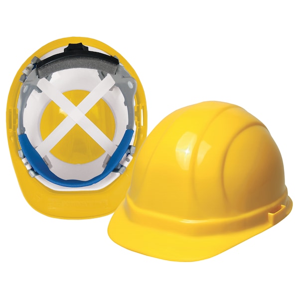 Erb Safety Hard Hat, Omega II, Polyethylene, 6 Point Ratchet, Type 1, Class E, Blue - 19956