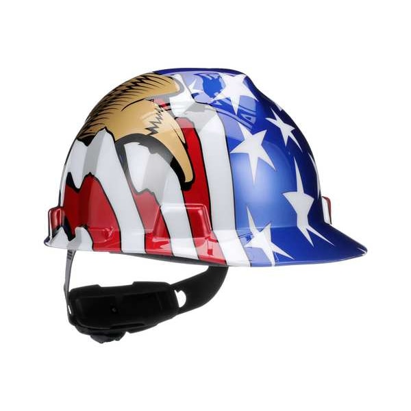 Msa Safety Hard Hat, V-Gard Freedom Series, Polyethylene, 4 Point Ratchet, Type 1, Class E, Red - 10052947