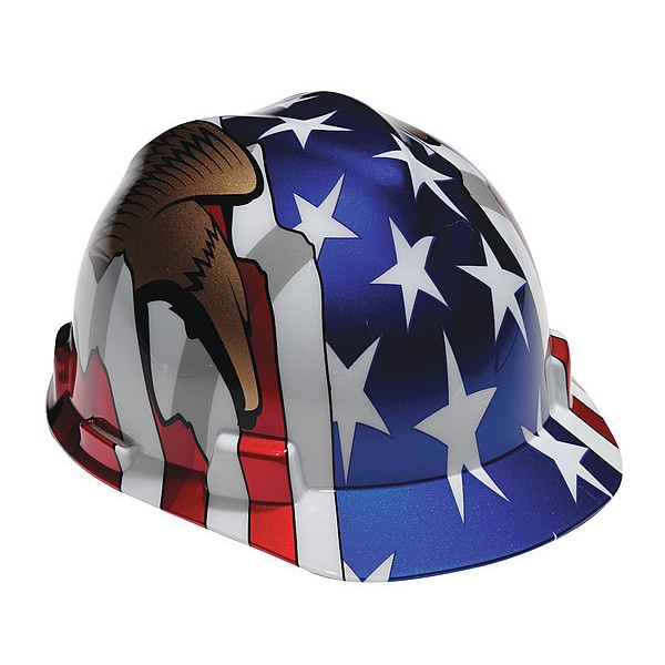 Msa Safety Hard Hat, V-Gard Freedom Series, Polyethylene, 4 Point Ratchet, Type 1, Class E, Red - 10052947