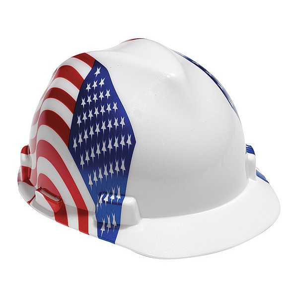 Msa Safety Hard Hat, V-Gard Freedom Series, Polyethylene, 4 Point Ratchet, Type 1, Class E, Red - 10052947