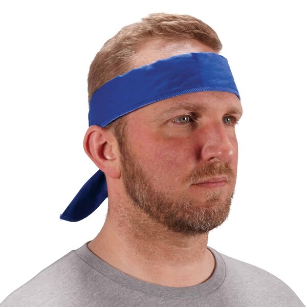 Ergodyne 6702 Blue Cooling Bandana - Embedded Polymers - Tie, 264PK - 6702-BULK