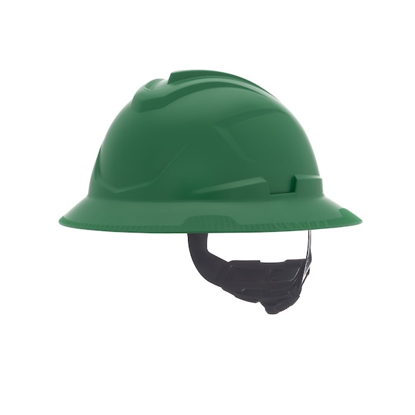 Msa Safety V-Gard C1 Full Brim, Non-Vented, Fas-Trac III, Type 1, Class E, Green - 10215840
