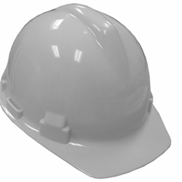 Jones Stephens Safety Hat White with 4-point Ratchet Suspension - H40004