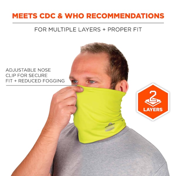 Ergodyne Hi-Vis Lime 2-Layer Cooling Multi-Band, L/XL - 6489