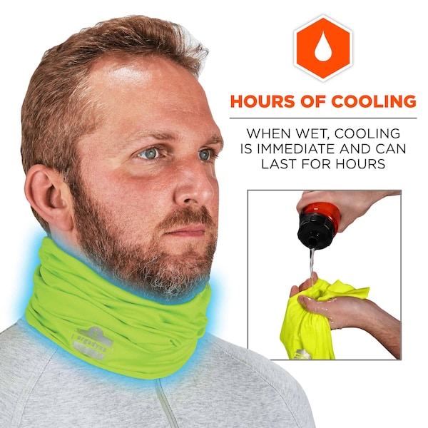 Ergodyne Hi-Vis Lime 2-Layer Cooling Multi-Band, L/XL - 6489