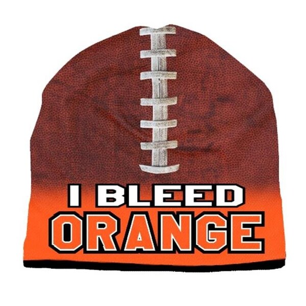 American Mills Beanie I Bleed Style Sublimated Football Orange Design - 1122702530