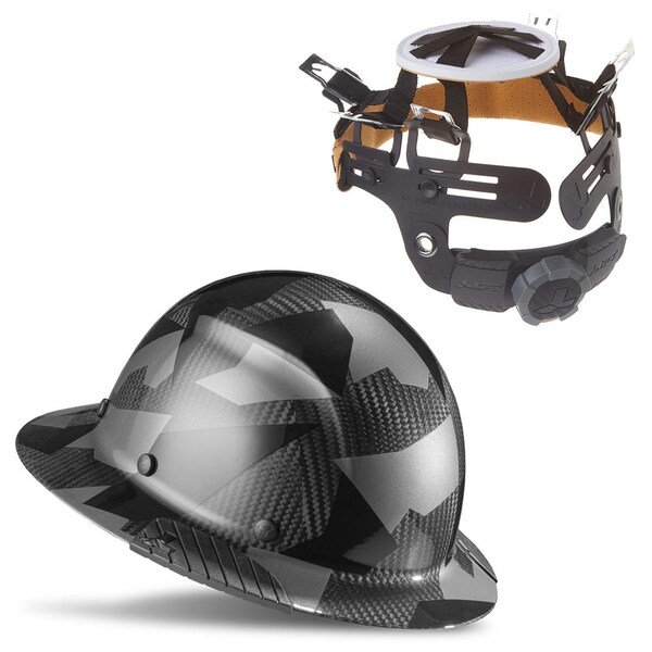 Lift DAX Carbon Fiber Full Brim Black Camo w/Replacement Suspension - HDC-20CK-KIT