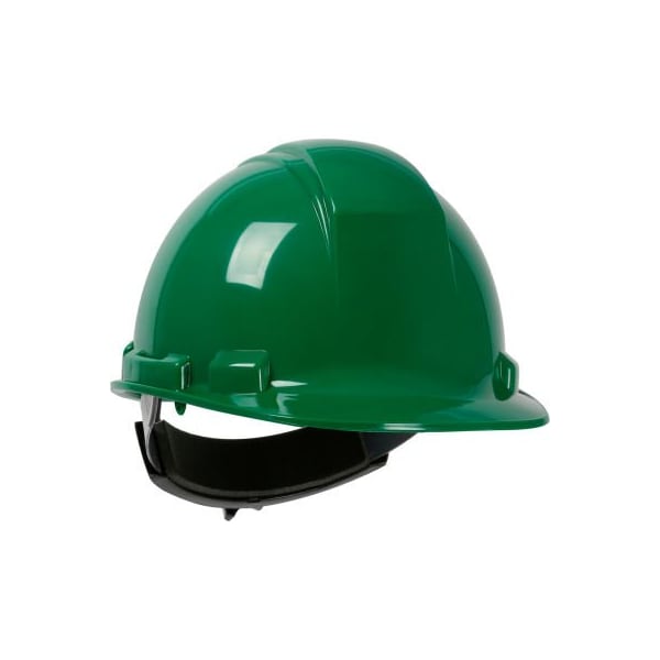 Pip Whistler Cap Style Hard Hat HDPE Shell, 4-Pt Textile Suspension, Wheel Ratchet Adj., Dark Green - 280-HP241R-04