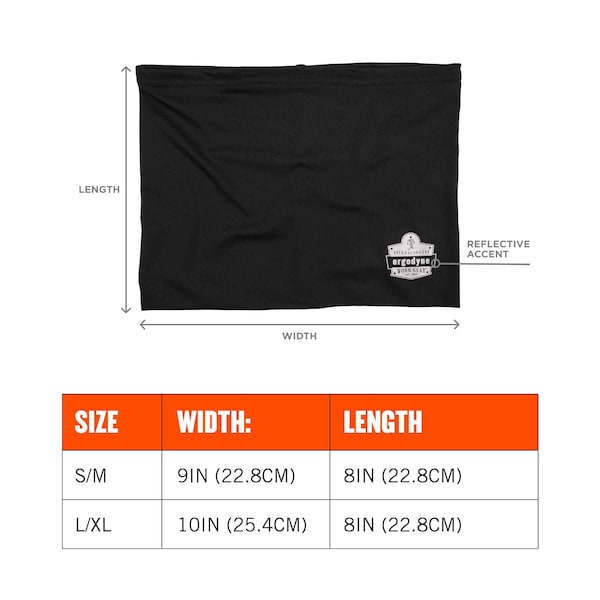 Ergodyne Black 2-Layer Cooling Multi-Band, L/XL - 6489