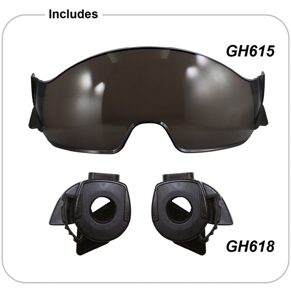 Ge Protective Eye Shield Kit for GH400/401 Helmet, Smoke Lens - GH601