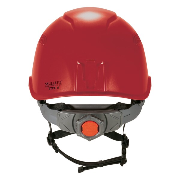 Ergodyne Micro Brim Safety Helmet, Skullerz 8977, PC-ABS, 6-Point Point Ratchet, Class C, Red - 8977