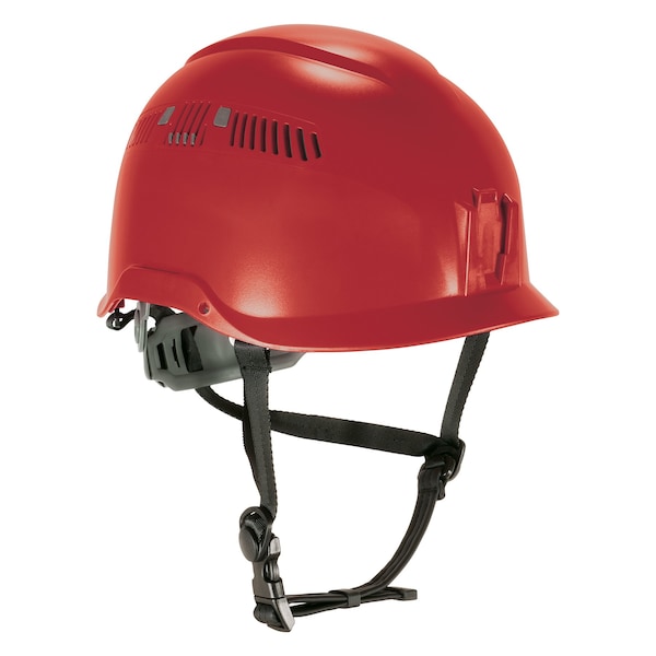 Ergodyne Micro Brim Safety Helmet, Skullerz 8977, PC-ABS, 6-Point Point Ratchet, Class C, Red - 8977