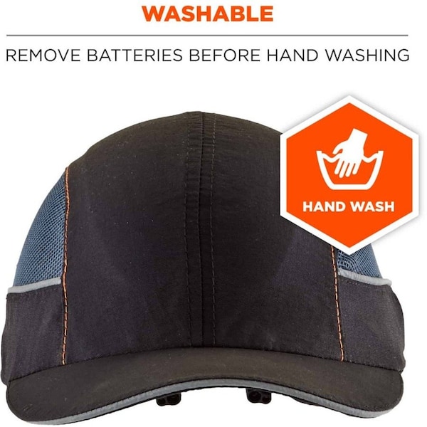 Ergodyne Bump Cap, Long Brim Baseball, ABS, Hook-and-Loop Suspension, Black, Fits Hat Size One Size Fits Most - 8960