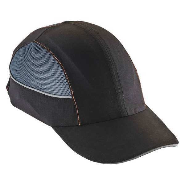 Ergodyne Bump Cap, Long Brim Baseball, ABS, Hook-and-Loop Suspension, Black, Fits Hat Size One Size Fits Most - 8960