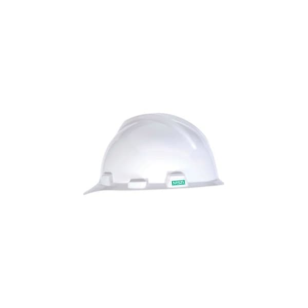 Msa Safety MSA V-Gard Hard Hats, Front Brim, 1-Touch Suspension, White, 10057441 - 10057441