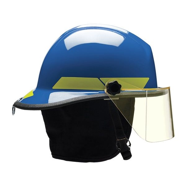 Bullard Fire Helmet, Thermoplastic, 6-Point Sure-Lock(R) Ratchet, Blue, Fits Hat Size 6-1/2 to 8 , Modern - PXSBL