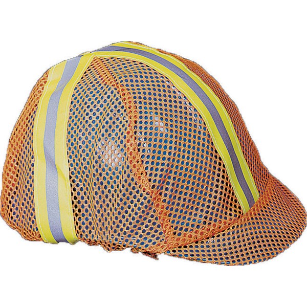 Mutual Industries Mesh Safety Vest Reflective Hard Hat Cov, Orange - 13500-100