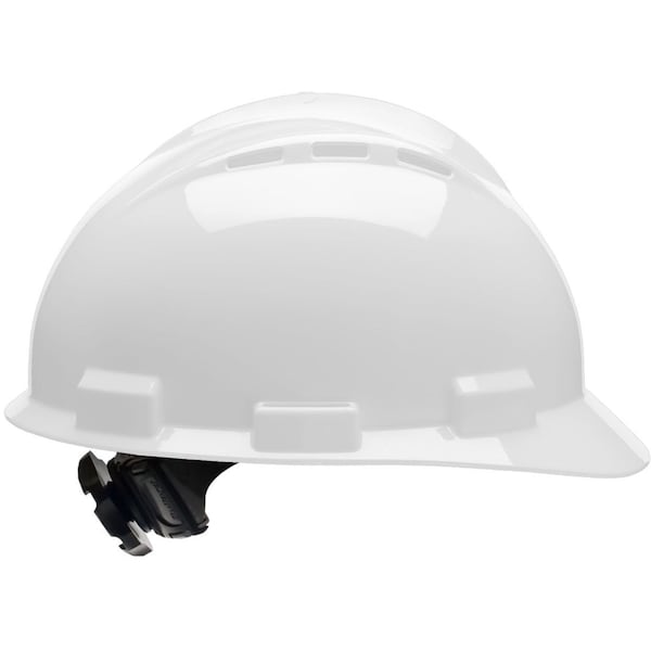 Bullard Hard Hat, S62, Polyethylene, 4 Point Ratchet, Type 1, Class C, White - 62WHR