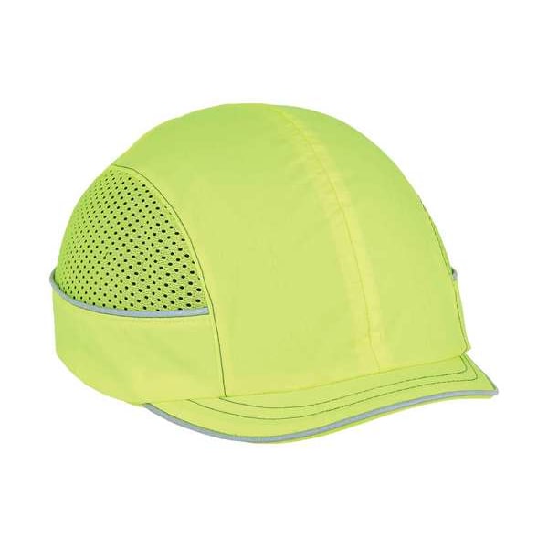 Ergodyne Bump Cap, Short Brim Baseball, ABS, Hook-and-Loop Suspension, Hi-Visibility Lime - 8950