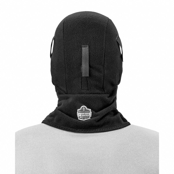 Ergodyne Balaclava Face Mask, 2-in-1 Detachable-Piece, Fleece, Moisture-Wicking, Black, Universal Size - 6826