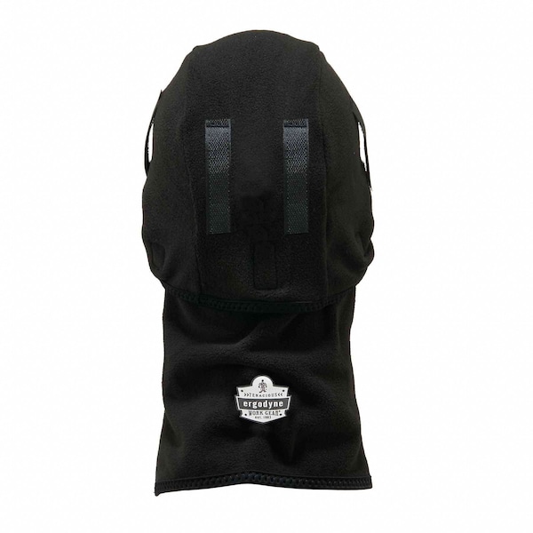 Ergodyne Balaclava Face Mask, 2-in-1 Detachable-Piece, Fleece, Moisture-Wicking, Black, Universal Size - 6826