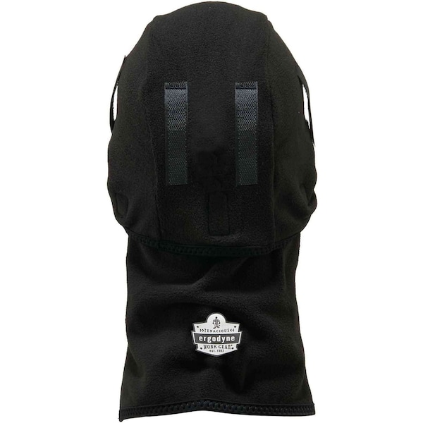 Ergodyne Balaclava Face Mask, 2-in-1 Detachable-Piece, Fleece, Moisture-Wicking, Black, Universal Size - 6826