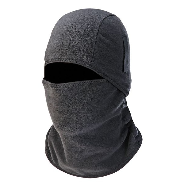 Ergodyne Balaclava Face Mask, 2-in-1 Detachable-Piece, Fleece, Moisture-Wicking, Black, Universal Size - 6826