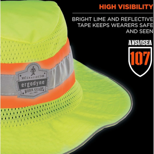Ergodyne Ranger Hat, Hi-Vis Lime, L/XL - 23260